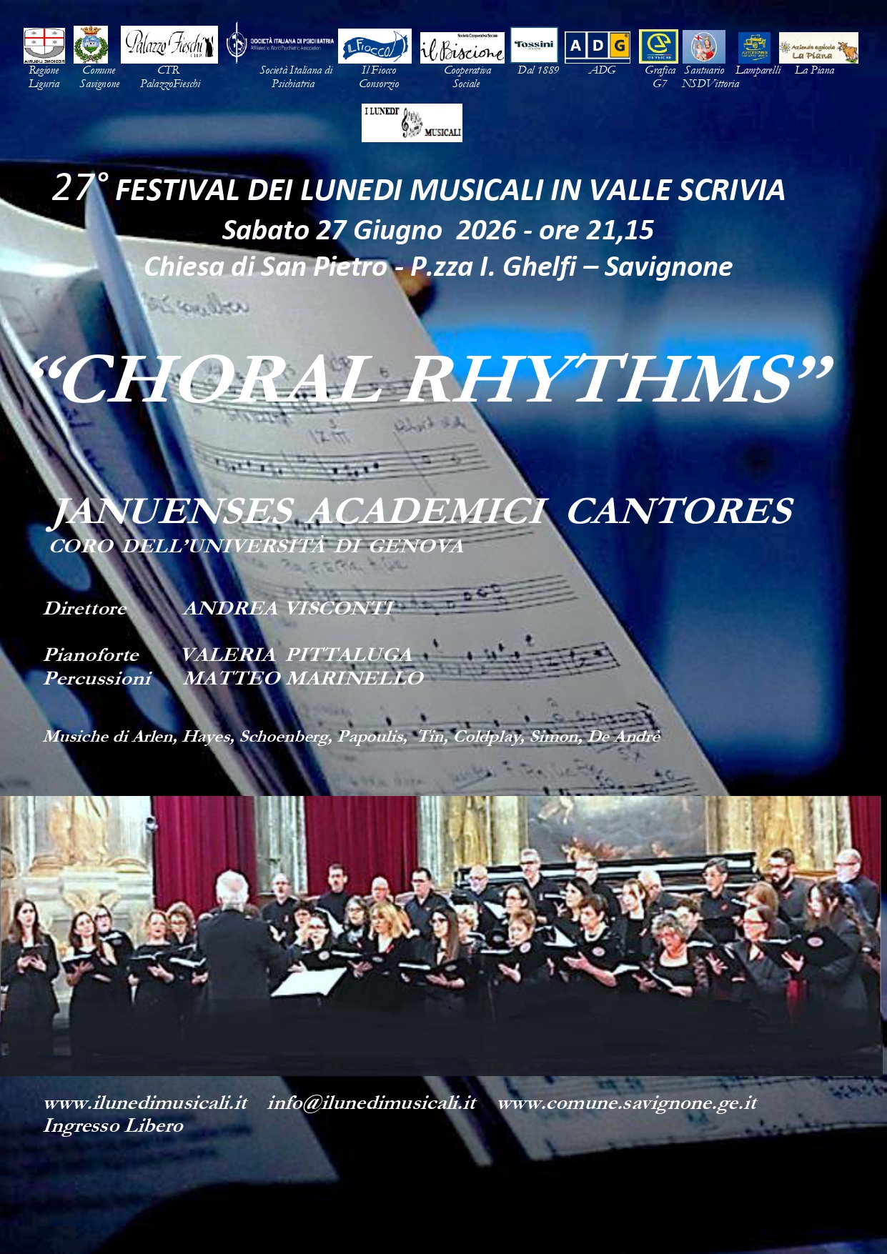 27° FESTIVAL DEI LUNEDI MUSICALI IN VALLE SCRIVIA